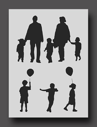 Ideal Stencils Menschen-Silhouette Schablone, A4, 21 x 30 cm, 5 Stück von Ideal Stencils