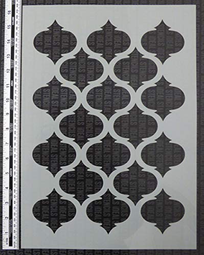 Schablone mit marokkanischem Vierpass-Muster, 26 x 37 cm, Heimdekoration und Bastelschablone, Malschablone für Wände, Stoffe, Möbel, Heimdekoration, Kunsthandwerk – wiederverwendbar von Ideal Stencils