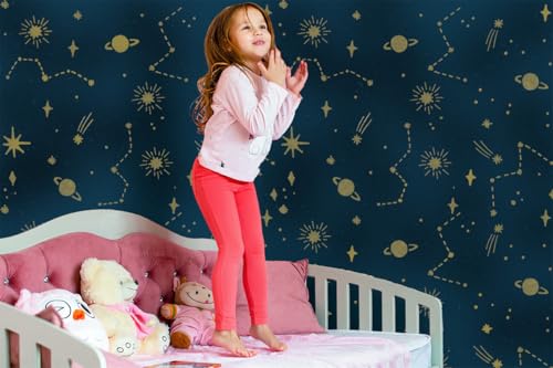 Sternzeichen-Wandschablone für Kinderzimmer, Dekoration, Raum, Planeten und Sternmuster an Wänden, große Malschablone von Ideal Stencils