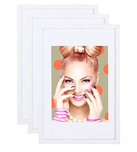 IDEAL TREND 3er 5er Set Holz Bilderrahmen Lifestyle Plexi Foto Rahmen Collage Wanddeko Poster S111: Farbe: 3er Pack Weiß | Format: 30x30 von IDEAL TREND