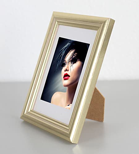 IDEAL TREND Artos Holz Bilderrahmen Acrylglas Plexi Lifestyle Foto Rahmen Collage Wanddeko Poster: Farbe: Gold | Format: 10x15 von IDEAL TREND