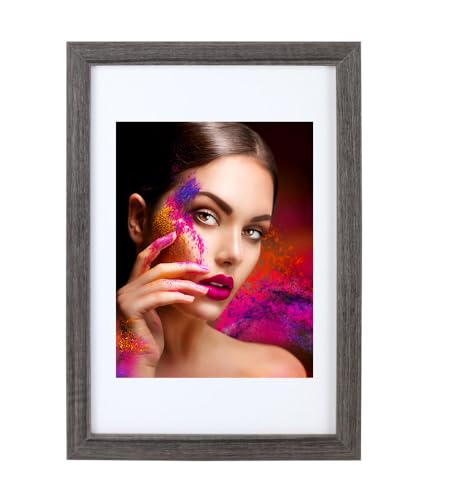 IDEAL TREND Holz Bilderrahmen Lifestyle Plexi Foto Rahmen Collage Wanddeko Poster HR-25: Farbe: Grau | Format: 20x20 von IDEAL TREND