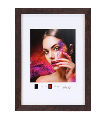 IDEAL TREND Holz Bilderrahmen Lifestyle Plexi Foto Rahmen Collage Wanddeko Poster HR-25: Farbe: Nuss | Format: 30x40 von IDEAL TREND