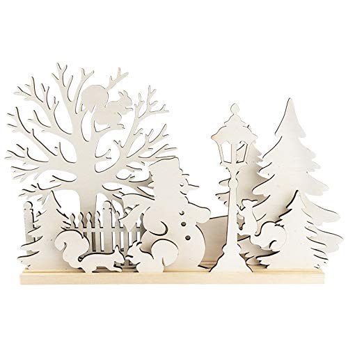 Ideen mit Herz 3-D Landschaft zum Stecken, Schneemann & Eichhörnchen, Podest & versch. Holzelemente, 11-teilig von Ideen mit Herz