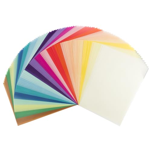 Ideen mit Herz 100 Transparentpapiere, DIN A4, 20 Farben, 130 g/m² | buntes Papier zum Basteln, Scrapbooking, Kartengestaltung, DIY u.v.m. von Ideen mit Herz