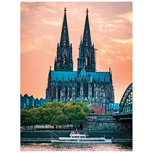 Ideen mit Herz 5D Diamond Painting | Diamant Painting Set | 35 x 25 cm | Motivleinwand | runde Steinchen | inkl. Zubehör | Verschiedene Bilder zur Auswahl (Kölner Dom) von Ideen mit Herz