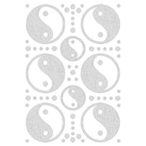 Ideen mit Herz Bügelstrass-Design | Strass-Applikation zum Aufbügeln | Bügelbild aus Strass | DIN A4 (Yin & Yang) von Ideen mit Herz