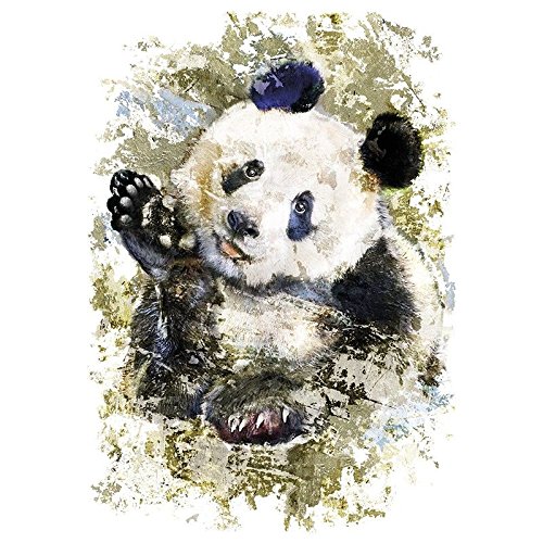 Ideen mit Herz Color Bügeltransfers, 23,5 x 34 cm, filigran ohne Hintergund | Textilien wie T-Shirts & Taschen mit Bügelmotiven verzieren | Bilder schnell & einfach aufbügeln | Textildesign (Panda) von Ideen mit Herz