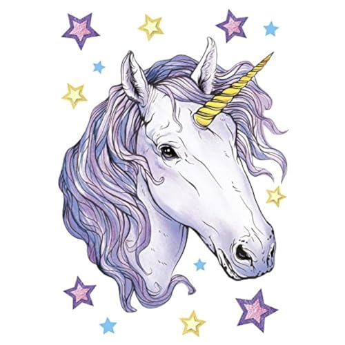 Ideen mit Herz Color Bügeltransfers, DIN A4, Einhorn: Moonlight | Textilien wie T-Shirts & Taschen mit Bügelmotiven verzieren | Bilder schnell & einfach aufbügeln | DIY Textildesign von Ideen mit Herz