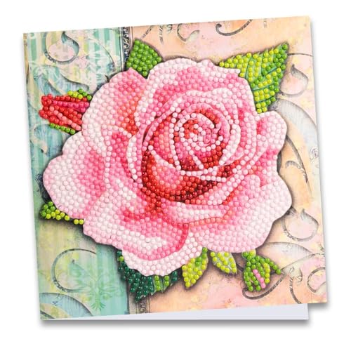 Ideen mit Herz Diamond-Painting-Grußkarte | 16 cm x 16 cm | 370 g/m² | Inkl. Umschlag & Werkzeug (Rose 4) von Ideen mit Herz