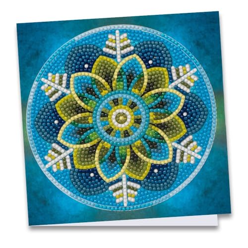 Ideen mit Herz Diamond-Painting-Grußkarte | 16 cm x 16 cm | 370 g/m² | Inkl. Umschlag & Werkzeug (Mandala 4) von Ideen mit Herz