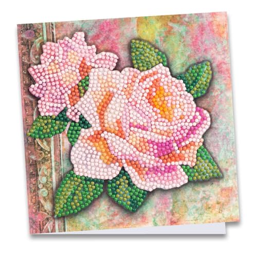 Ideen mit Herz Diamond-Painting-Grußkarte | 16 cm x 16 cm | 370 g/m² | Inkl. Umschlag & Werkzeug (Rose 5) von Ideen mit Herz