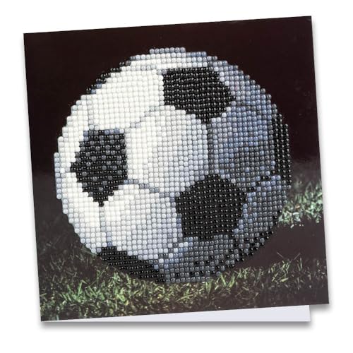 Ideen mit Herz Diamond-Painting-Grußkarte | 16 x 16 cm | 370 g/m² | inkl. Umschlag & Werkzeug (Fußball) von Ideen mit Herz