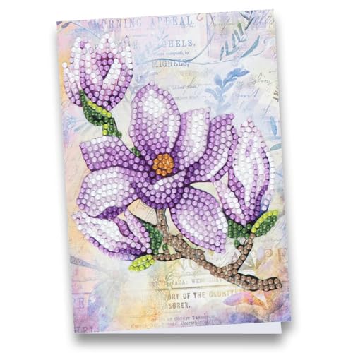 Ideen mit Herz Diamond-Painting-Grußkarte | Din B6 (11,5 x 16,5 cm) | 370 g/m² | inkl. Umschlag & Werkzeug (Magnolie) von Ideen mit Herz