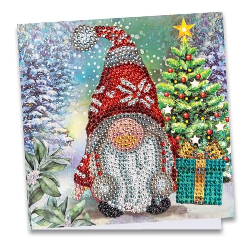 Ideen mit Herz Diamond-Painting-Grußkarte | Strass-Edition | 16 x 16 cm | 370 g/m² | inkl. Steine, Umschlag & Werkzeug (Weihnachtswichtel) von Ideen mit Herz