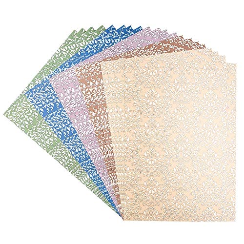 Ideen mit Herz Edel-Dekorpapier Pearl | Deko-Karton | 20 Bogen in 5 versch. Farben | Geprägt & folienveredelt | DIN A4 | 250 g/m² (Ornamente) von Ideen mit Herz