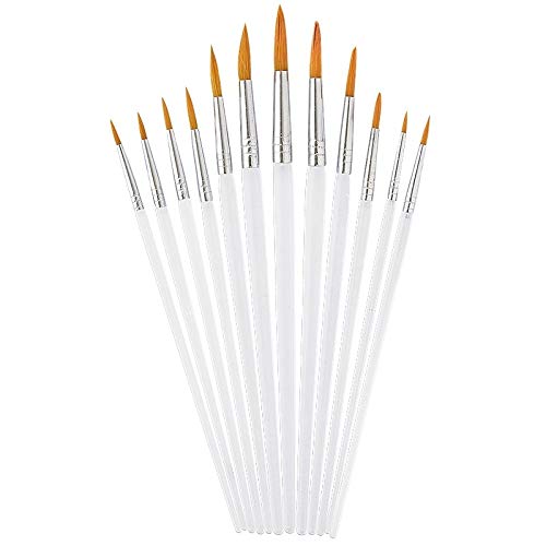 Ideen mit Herz Haarpinsel-Set aus Acrylhaar, 12 Stück, Rund-Pinsel, Verschiedene Größen, perfekt geeignet für Schule, Malen, Künstler, UVM. von Ideen mit Herz