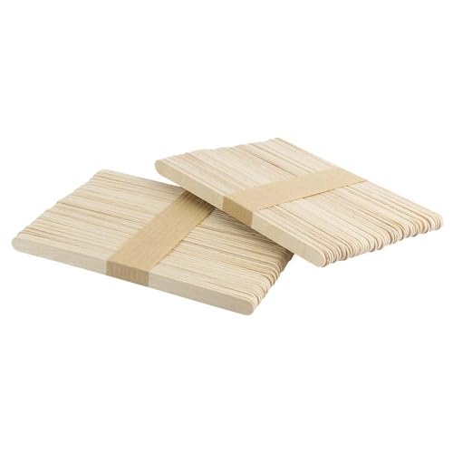 Ideen mit Herz Holzstäbchen | Holzspatel | Eisstiele aus Holz | Holzspachtel | ideal zum Basteln, Waxing, Eis selber machen | 13,8 cm lang | 0,9 cm breit | 100 Stück von Ideen mit Herz