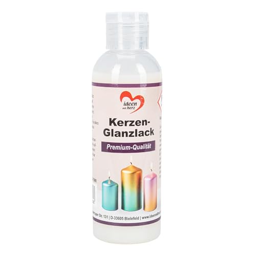 Ideen mit Herz Kerzen-Glanzlack | Premium-Qualität | 100 ml | Hochglanzlack für Kerzen | Grundierung für Aqua-Transfers Deluxe von Ideen mit Herz