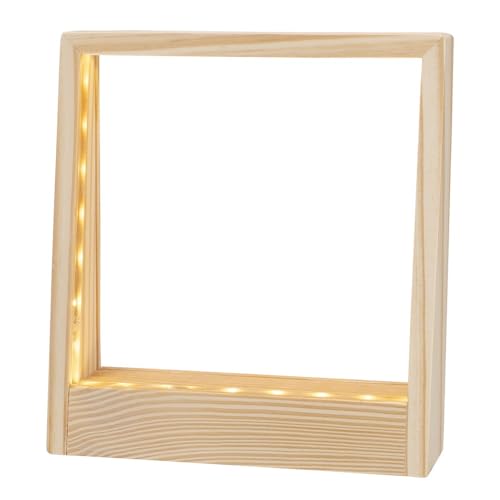 Ideen mit Herz LED-Holzrahmen | warmweiße Beleuchtung | für Fotos, Karten, Bilder u.v.m. | Diamond-Painting | 31 LEDs | 17 cm x 18,4 cm x 5 cm von Ideen mit Herz