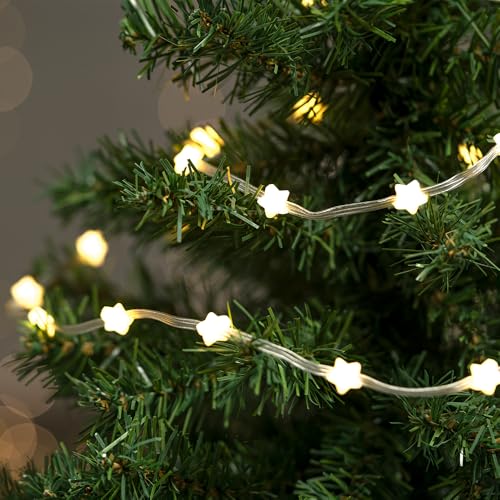 Ideen mit Herz LED-Lichterkette Sterne | Weihnachten | 30 LEDs | warmweiß | innen & außen | inkl. Timer von Ideen mit Herz