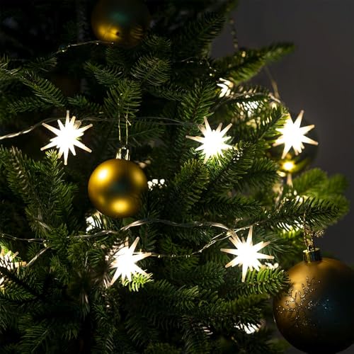 Ideen mit Herz | LED-Lichterkette Sterne | Weihnachten | warmweiß | inkl. Timer | 10 LEDs von Ideen mit Herz