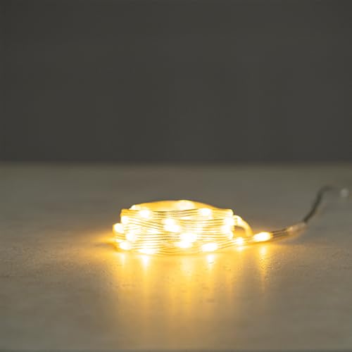 Ideen mit Herz LED-Micro-Lichterkette | warmweiß | innen & außen | inkl. Timer (transparent) von Ideen mit Herz