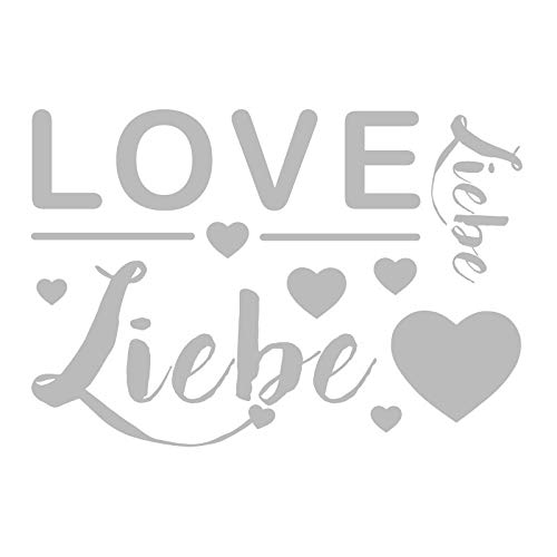 Ideen mit Herz Metallic-Bügeltransfers | Bügelbild für Textilien | DIN A4 | Schriften ohne Hintergrund | Liebe, Love | Farbe: silber von Ideen mit Herz