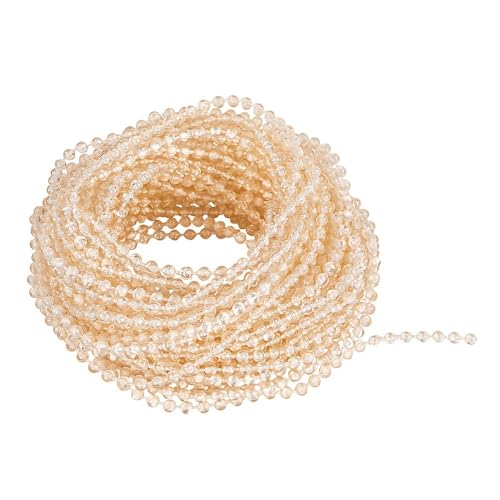 Ideen mit Herz Perlen-Band | Perlengirlande | Perlen: Ø 3mm | 10 m lang (creme | transparent) von Ideen mit Herz