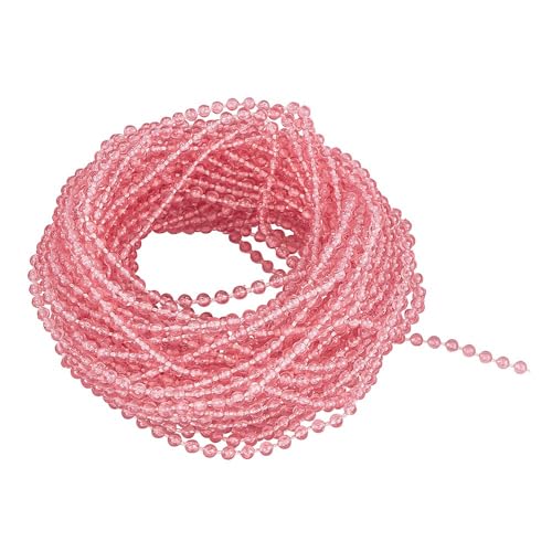 Ideen mit Herz Perlen-Band | Perlengirlande | Perlen: Ø 3mm | 10 m lang (rosa | transparent) von Ideen mit Herz