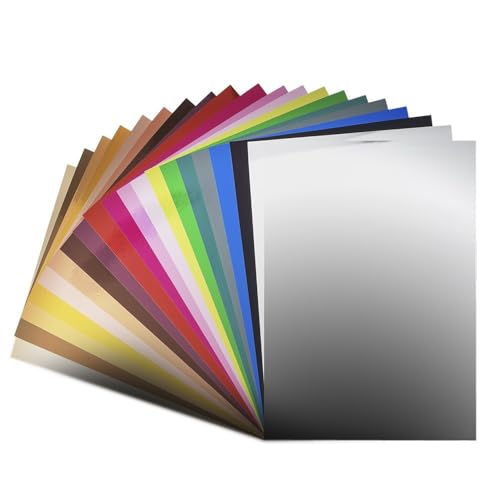 Ideen mit Herz Spiegelkarton | selbstklebend | Metallpapier | Klebe-Folie | Bastelpapier metallic | 20 Bogen | Din A4 | 200 g/m² (Kräftige Farben) von Ideen mit Herz