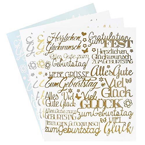 Ideen mit Herz Sticker "Handlettering Art" | Aufkleber | Verschiedene Schriftzüge zur Hochzeit, Liebe, Trauer, Weihnachten, Ostern uvm. | Jeweils 4 Bogen à 20 x 23 cm (Gratulationen | Liebe Grüße) von Ideen mit Herz