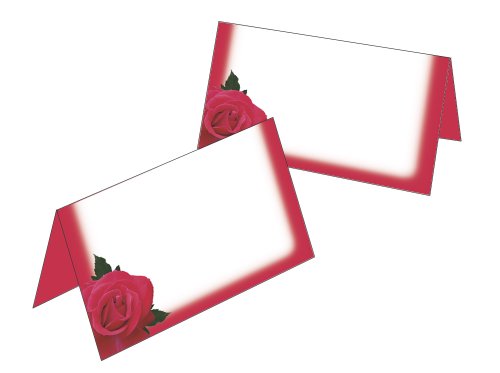 10 Tischkarten/Geschenkanhänger rote Rose 2508-10 von Ideenstadl