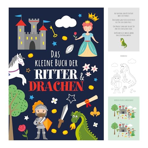 10x "Drachen/Ritter" Bastelbücher für Kinder – Mitmachbücher als Mitgebsel Kindergeburtstag – Geschenkidee für Mädchen und Jungen – Geburtstagsmitbringsel – Kindergeburtstag Geschenk Bastelbuch von Ideenverlag HAMBURG