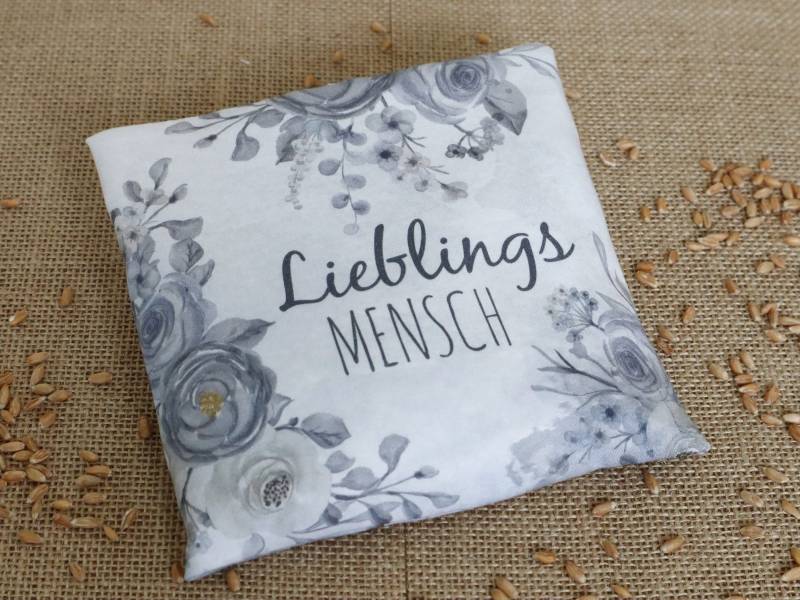 Körnerkissen "Lieblings Mensch" 15x15 cm | Wärmekissen Kältekissen Dinkelkissen Weihnachtsgeschenk von Ideeschmiede