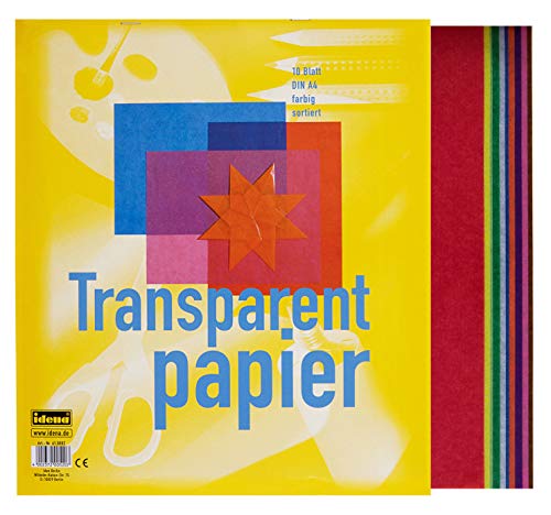 10 Blatt Transparentpapier DIN A4 / 10 Farben von Idena