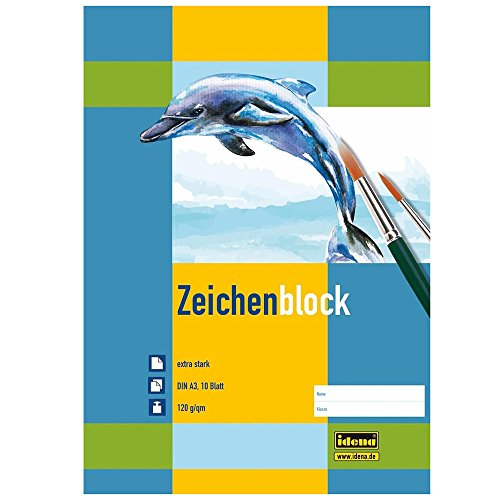 10 Zeichenblöcke / 10 Blatt je Block/Malblock DIN A3 / 120g/m² von Idena