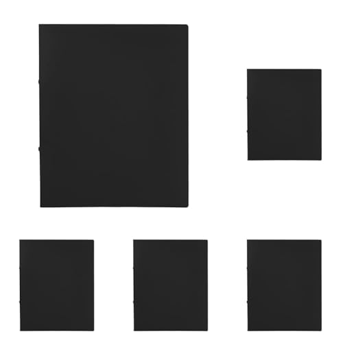 Idena 10428 - Ringbuch im Format DIN A4, 2-Ring-Mechanik mit 16 mm Durchmesser, 20mm Rückenbreite, schwarz, 1 Stück (Packung mit 5) von Idena