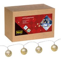 Idena 10er Weihnachtskugeln LED Lichterkette gold 1,65 m von Idena