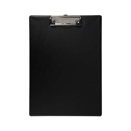 Idena 11373 - Klemmbrett für DIN A4, Hochformat, PVC beschichtetes Clipboard in Schwarz, FSC-Rec zertifiziert von Idena