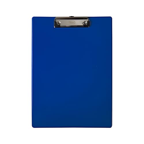 Idena 11374 - Klemmbrett für DIN A4, Hochformat, PVC beschichtetes Clipboard in Blau, FSC-Rec zertifiziert von Idena