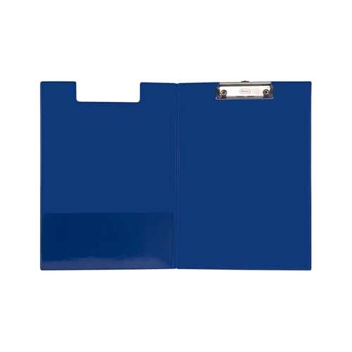 Idena 11376 - Klemmbrettmappe für DIN A4, Hochformat, PVC beschichtetes Clipboard in Blau, mit Deckel von Idena