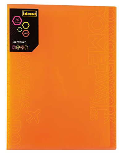 Idena 14861 - Sichtbuch PP, DIN A4, 30 Hüllen, neon/orange von Idena