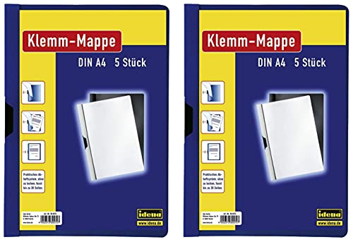 Idena 300572 - Klemmmappe für DIN A4, blau, 5 Stück (2) von Idena