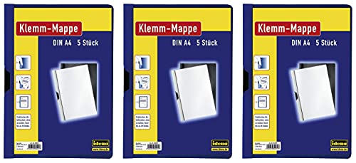 Idena 300572 - Klemmmappe für DIN A4, blau, 5 Stück (3) von Idena