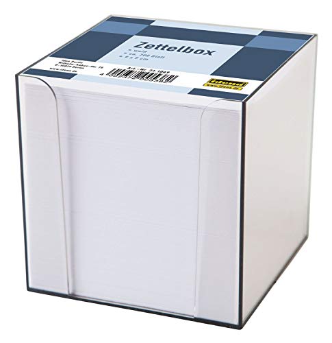 Idena 311069 - Zettelbox, 9 x 9 x 10 cm, 80 g/m², 700 Blatt, lose, weiß, 1 Stück von Idena