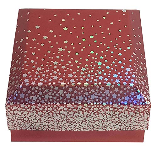 Idena 31462 - Geschenkbox mit Sternen, Größe 15x15x8 cm, Weihnachten, Geschenkverpackung von Idena