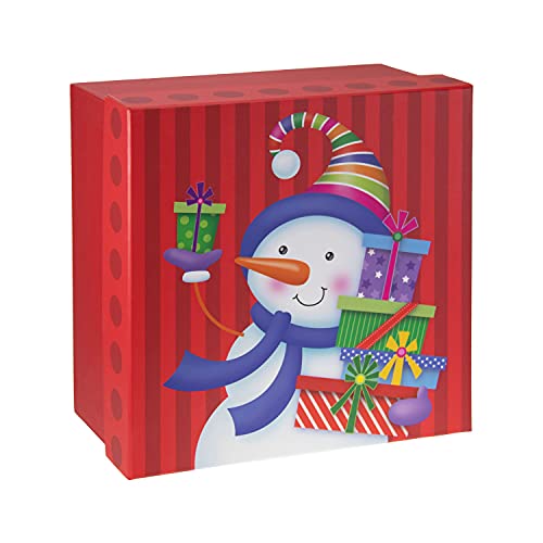 Idena 31476 - Geschenkbox Schneemann, Größe 27x27x14 cm, Weihnachten, Geschenkverpackung von Idena