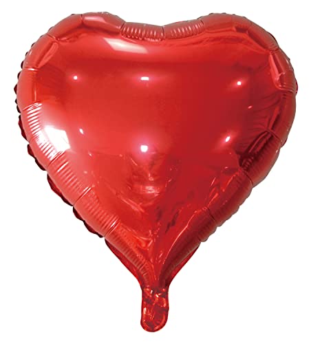 Idena 38213 - Folienballon Herz, Größe ca. 43 cm, ungefüllt, für Helium und Luft geeignet, Valentinstag, Muttertag, Geburtstag, Hochzeit, Liebeserklärung, Dekoration, Heliumballon von Idena