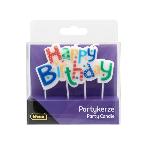 Idena 50099 - Partykerze Birthday Girl Regenbogen, Geburtstagskerze aus Paraffinwachs, lebensmittelecht, Größe Motiv ca. 4 x 4 x 1 cm, Länge Spieß ca. 4,5 cm von Idena